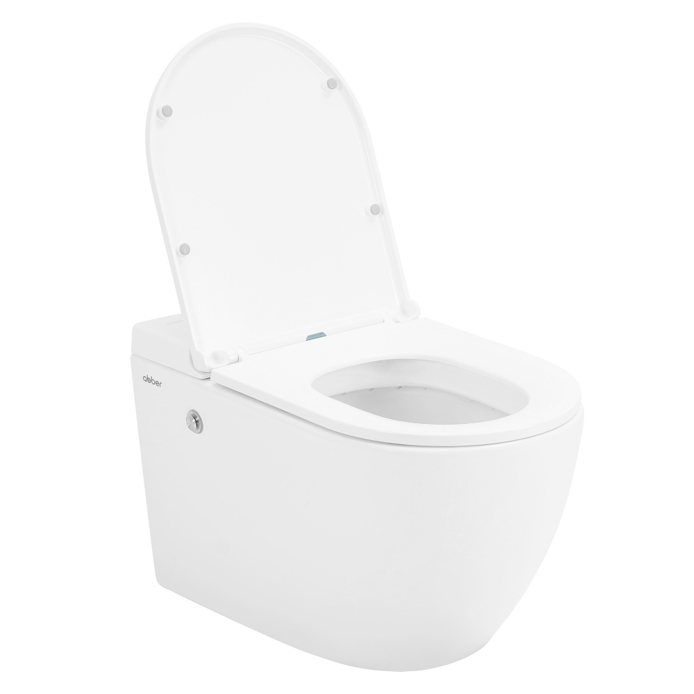 Инсталляция с унитазом Abber Bequem AC1108P-AC0101P, сиденье микролифт, смыв импульсный, белый, комплект 