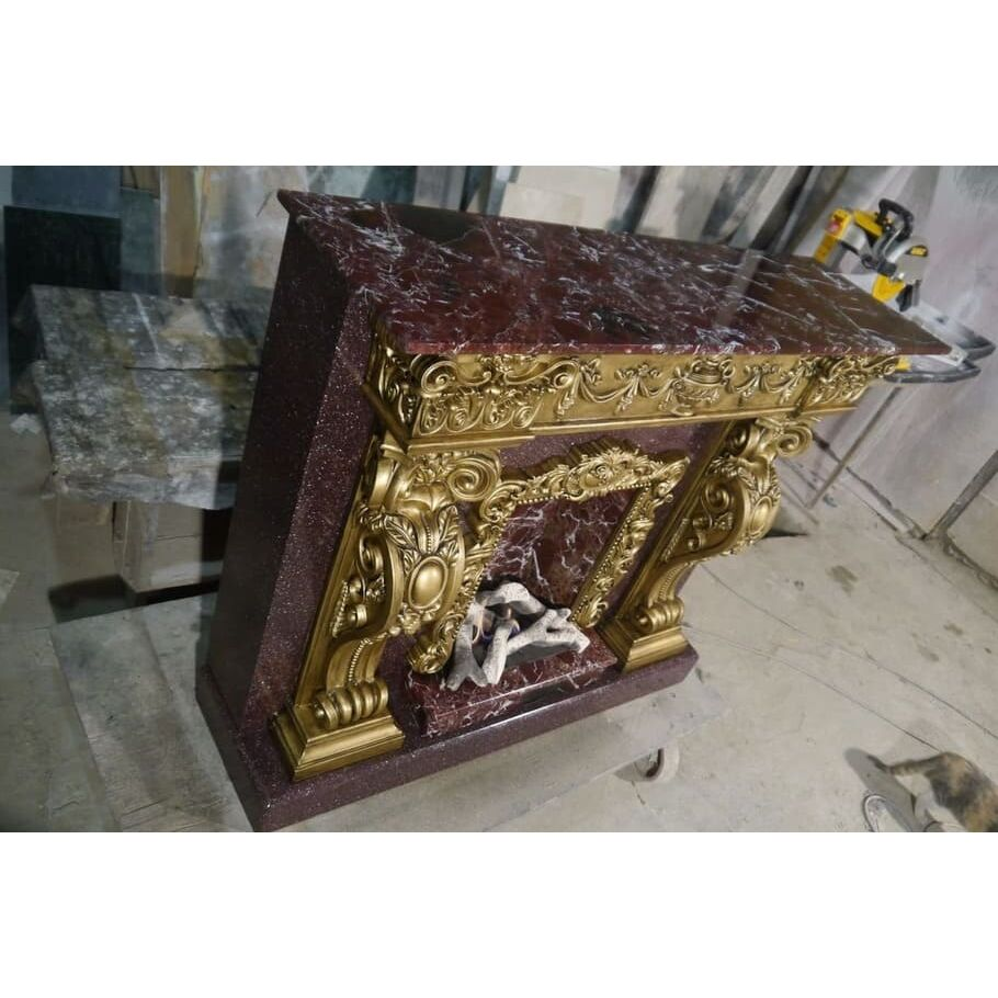 Портал Kaminopt Ампир из Мрамора Россо Леванте 