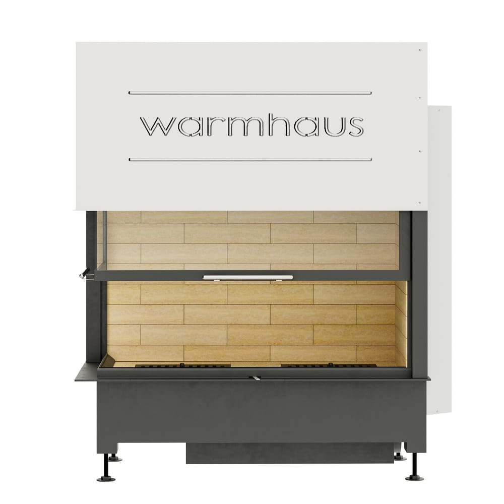 Каминная топка KANT L 100/57h (Warmhaus) с угловым стеклом левая, футеровка шамот 