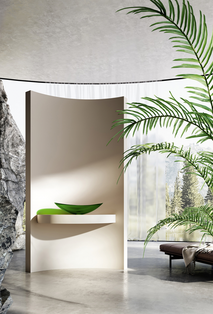 Раковина Abber Kristall AT2808Emerald, 60 х 38 см, накладная, донный клапан, цвет зеленый 