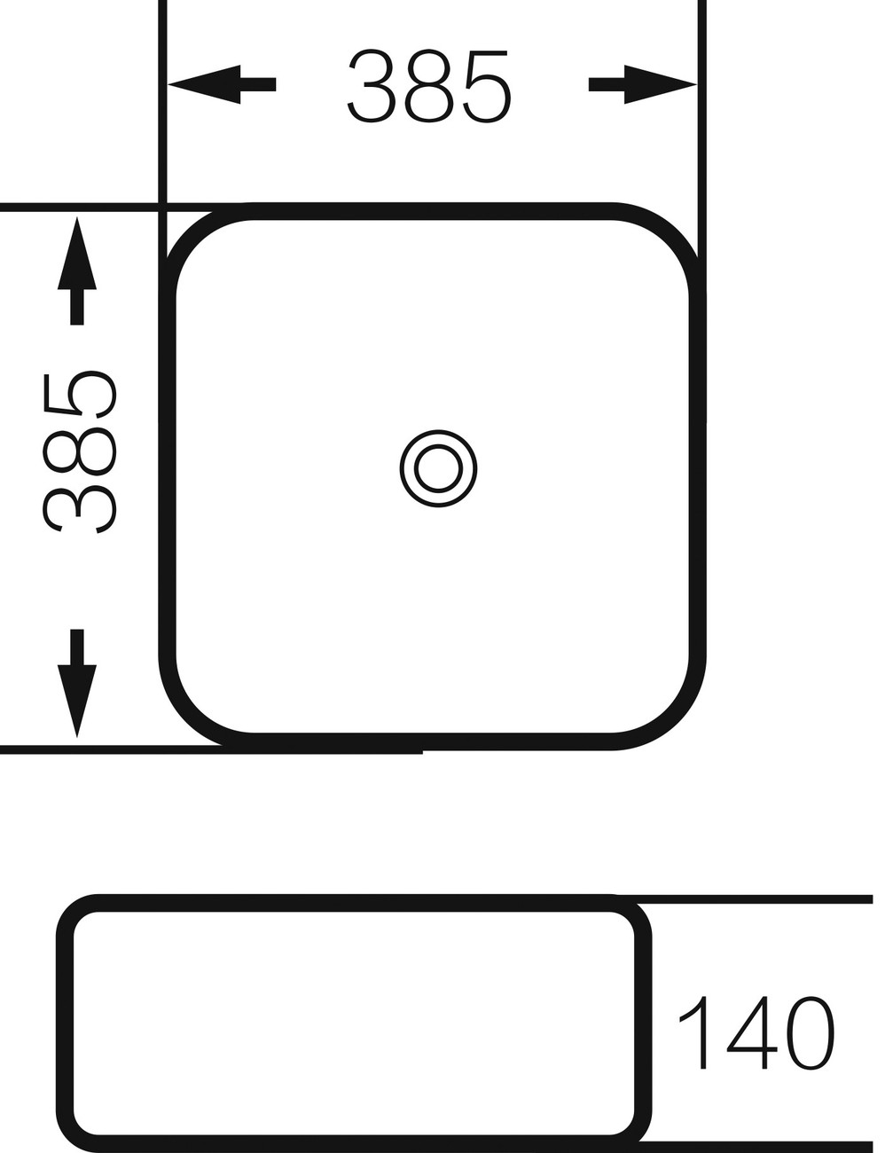 Раковина Grossman GR-4042BW (385х385х140) черная,белая внутри,1 место 