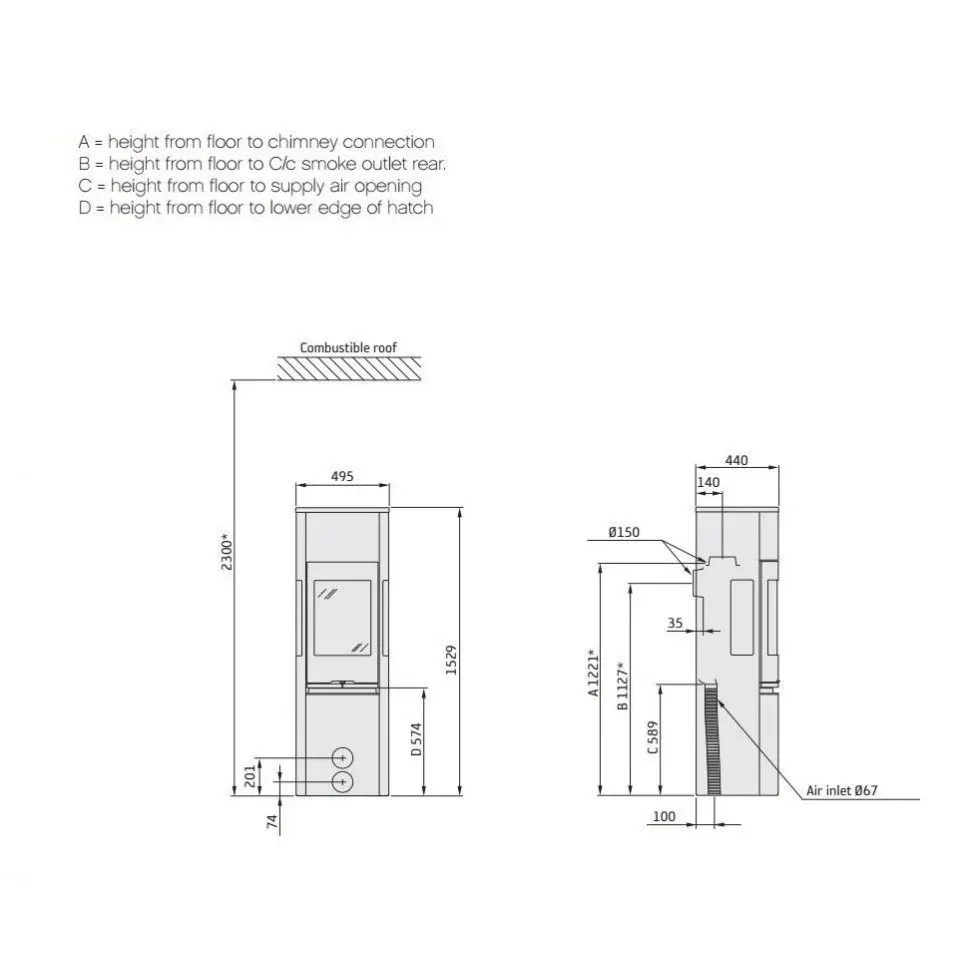 Печь камин Contura 596G:1 Style 