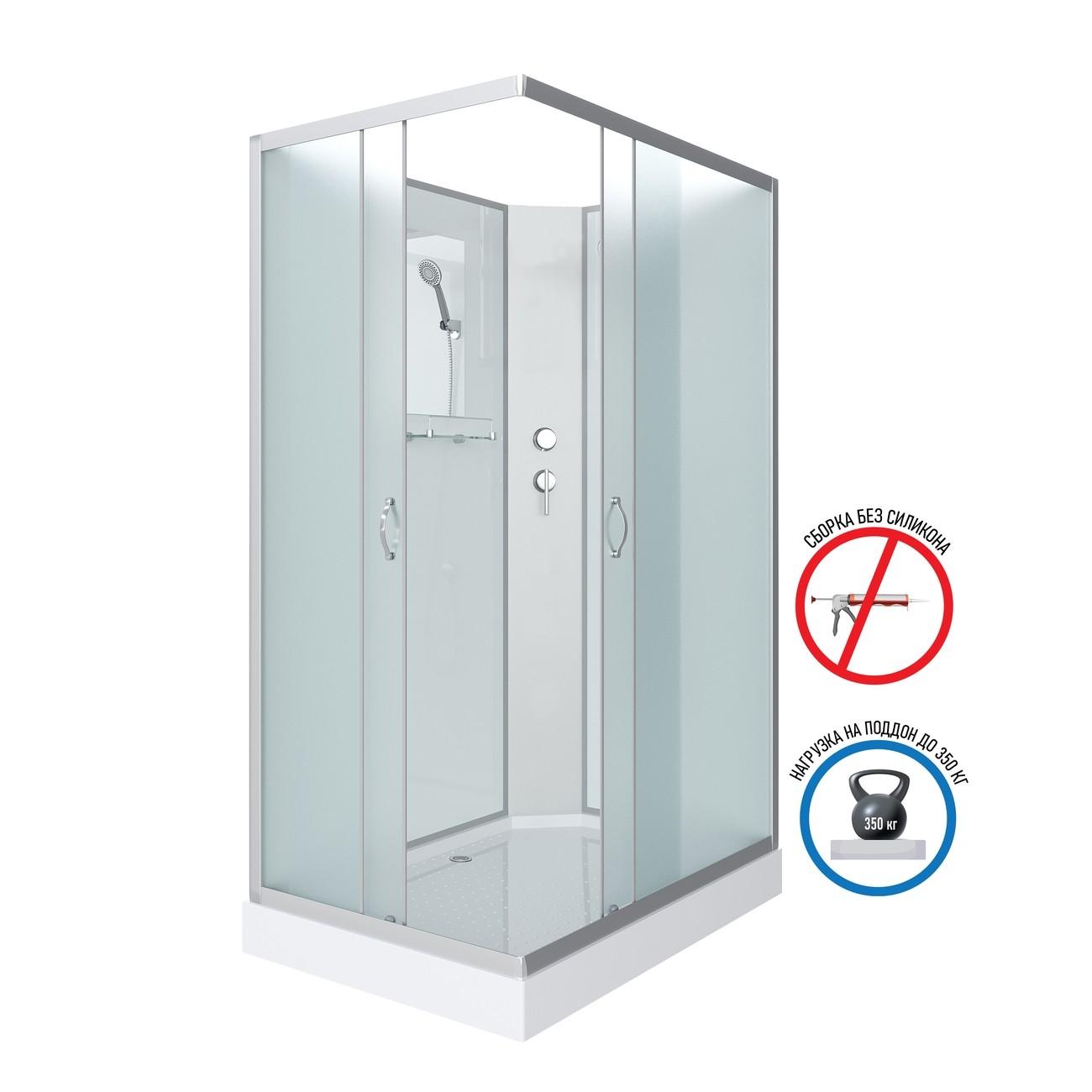 Душевая кабина Niagara Classic NG-43295-14QBK (120х90х200)низкий поддон(13см),стекло матовое,3 места 
