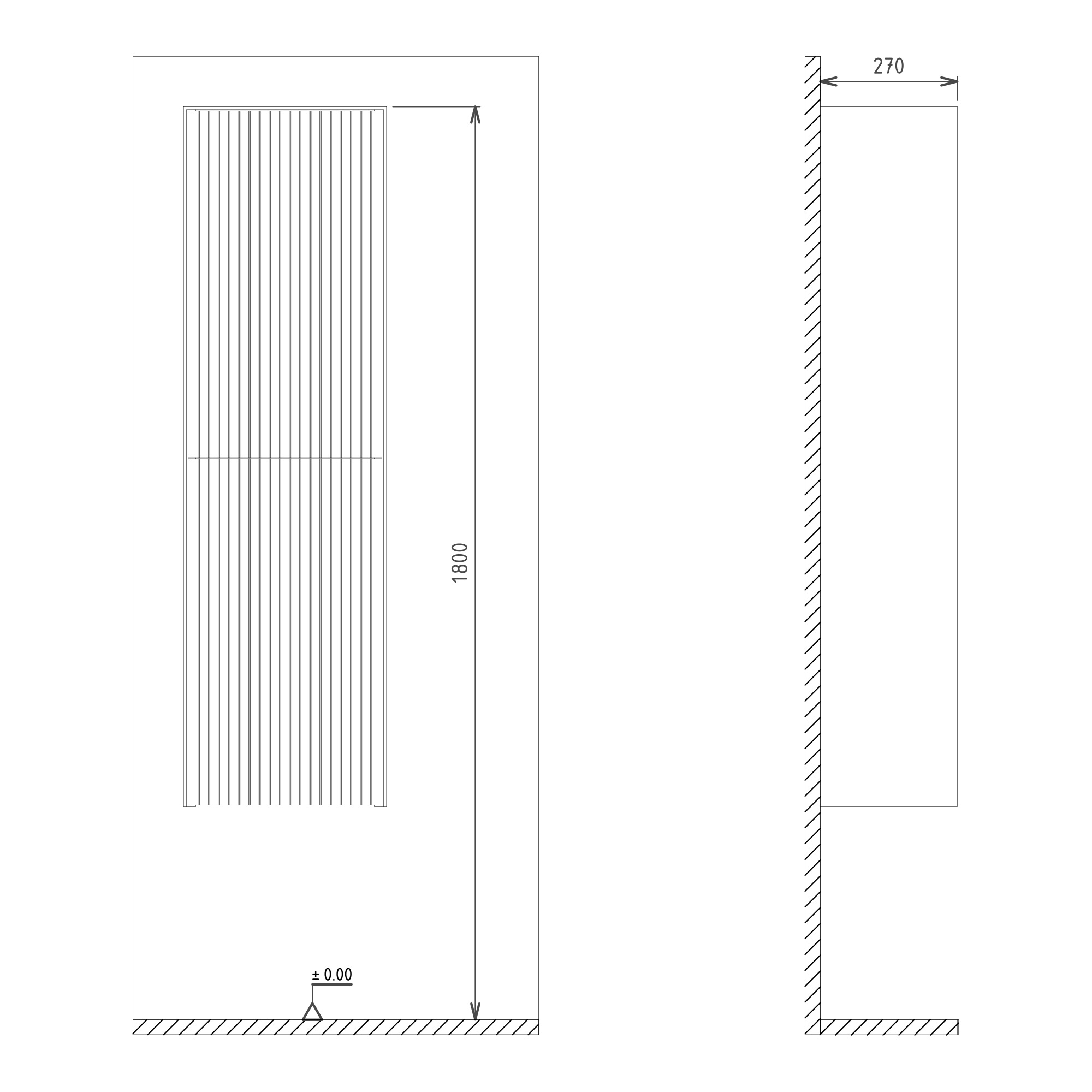 Пенал Orka Cube 3000367, 40 х 140 см, подвесной, цвет бежевый матовый/белый 