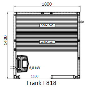Финская сауна Frank F818 180х140x210 см липа, 818818 