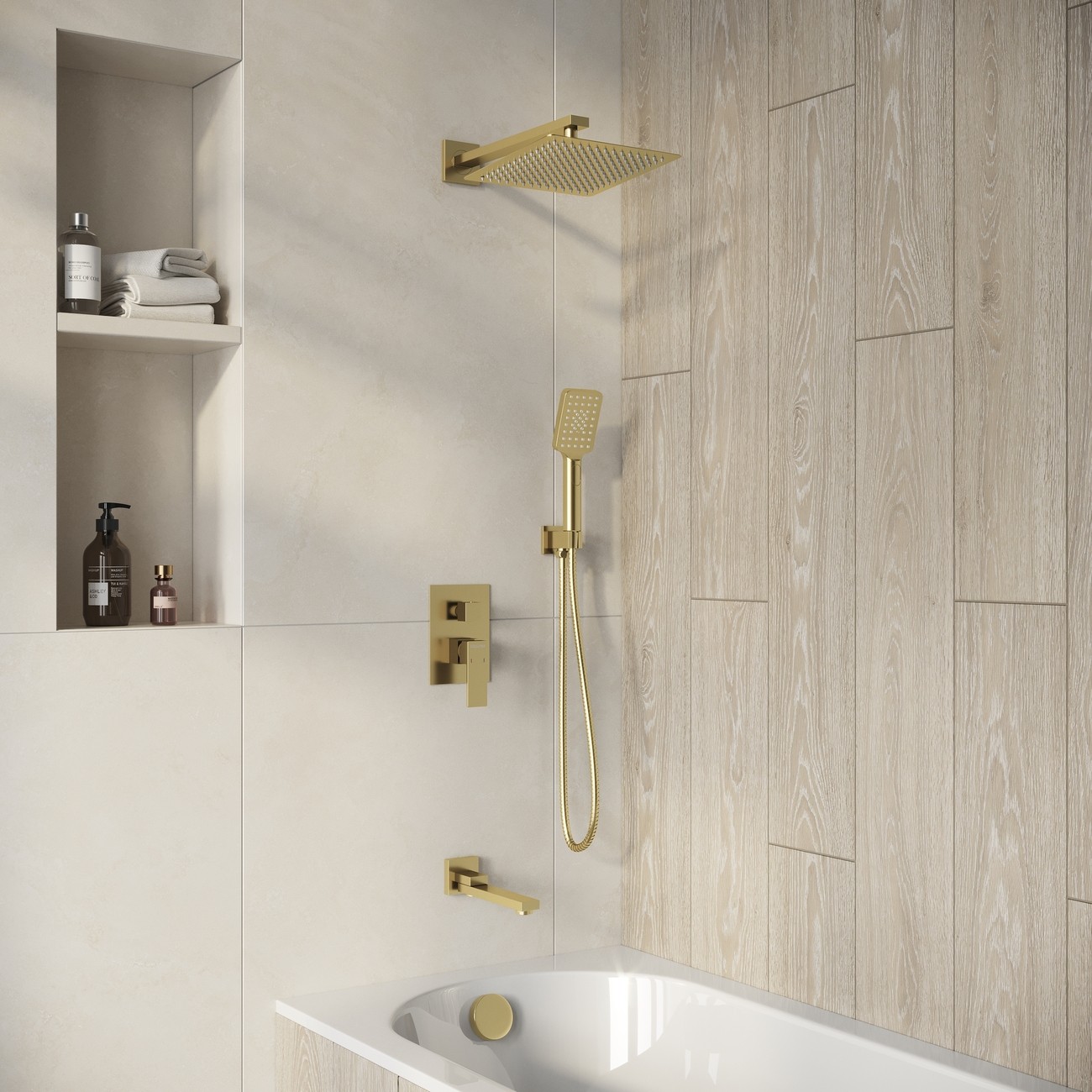 Душевая система скрытого монтажа Grossman Style 501.K35.05.320 золото сатиновый,1 место 