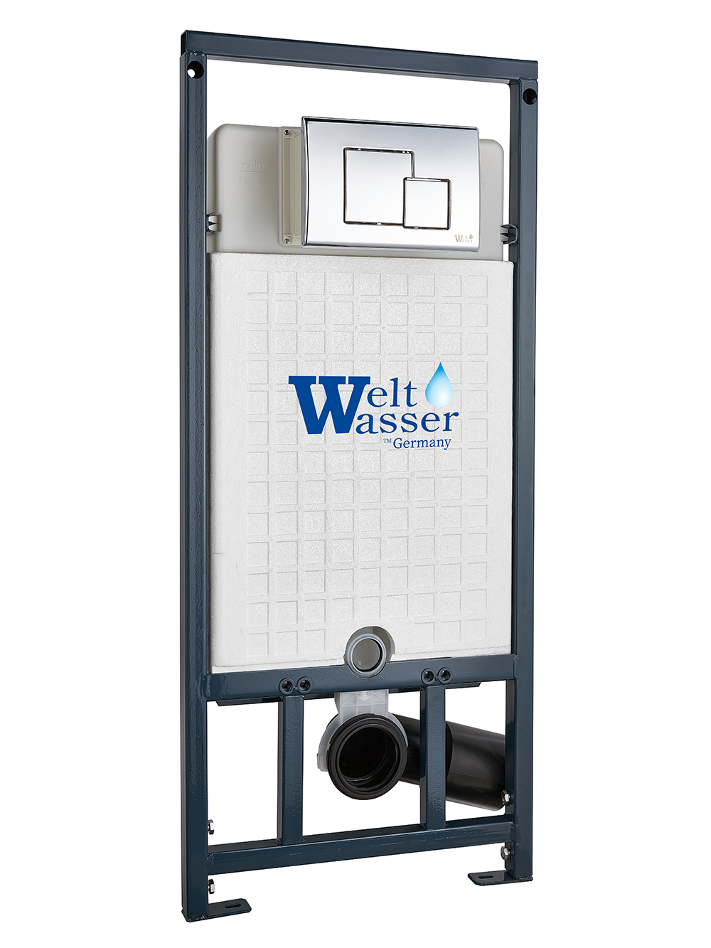 WeltWasser WW MARBERG 507 SE CR Инсталляция для унитаза. Квадратная хром кнопка. 