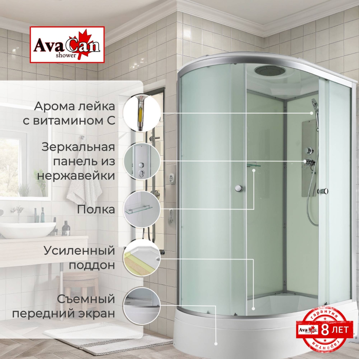 Душевая кабина D3012R стандартная 