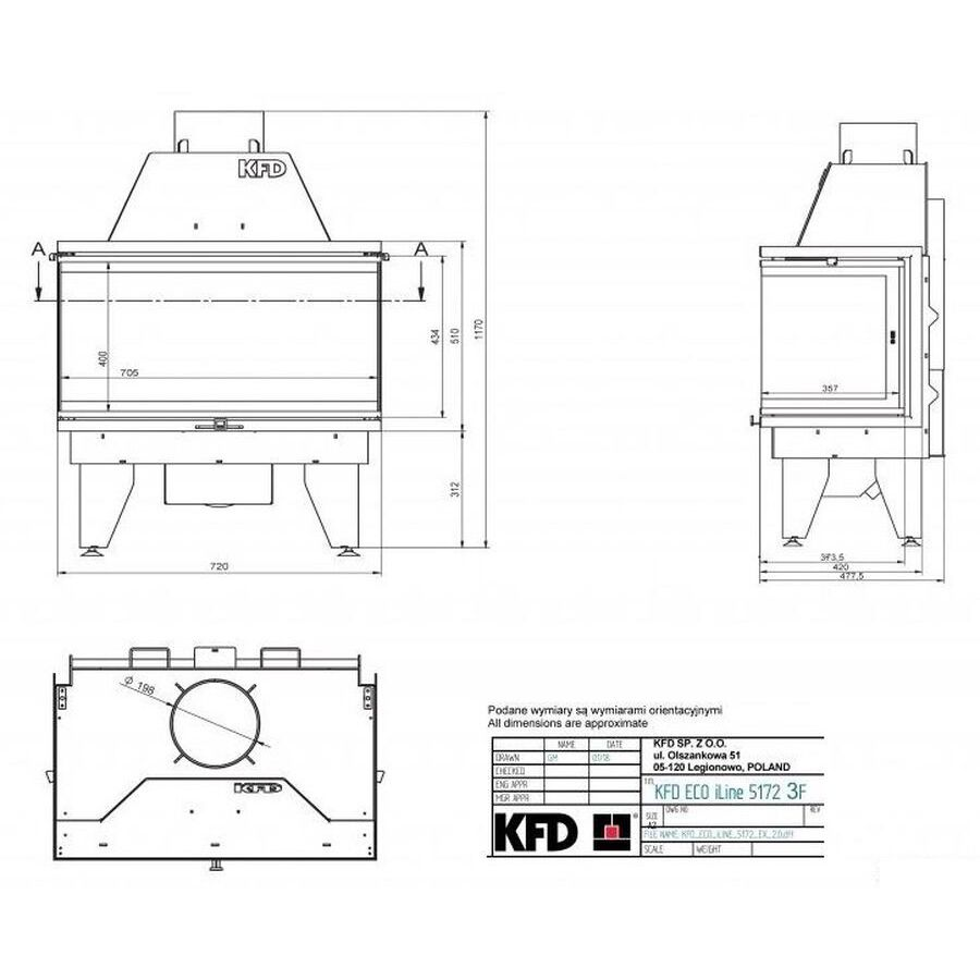 Каминная топка KFD ECO iLine 5172 3F 