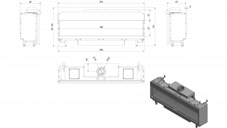Топка газовая Kratki PRO LEO/200/G20 (магистральный газ) 