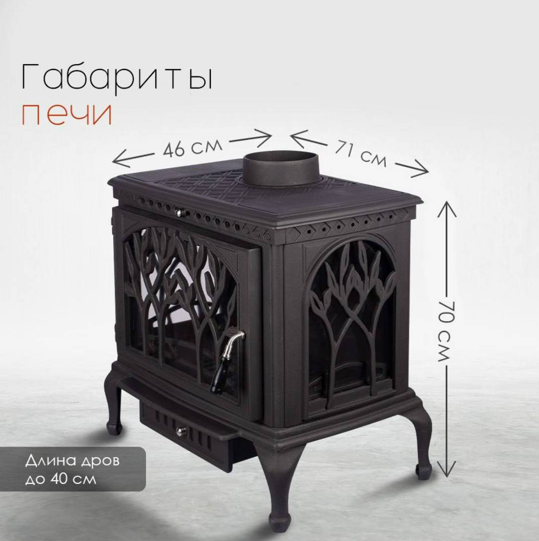 Печь камин Loki Forest чёрный 