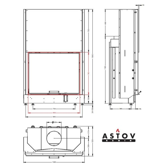 Каминная топка Астов ПС 9074 
