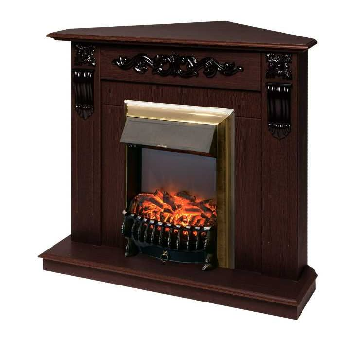 Камин RealFlame Dominica Corner DN с очагом Fobos Lux Brass 