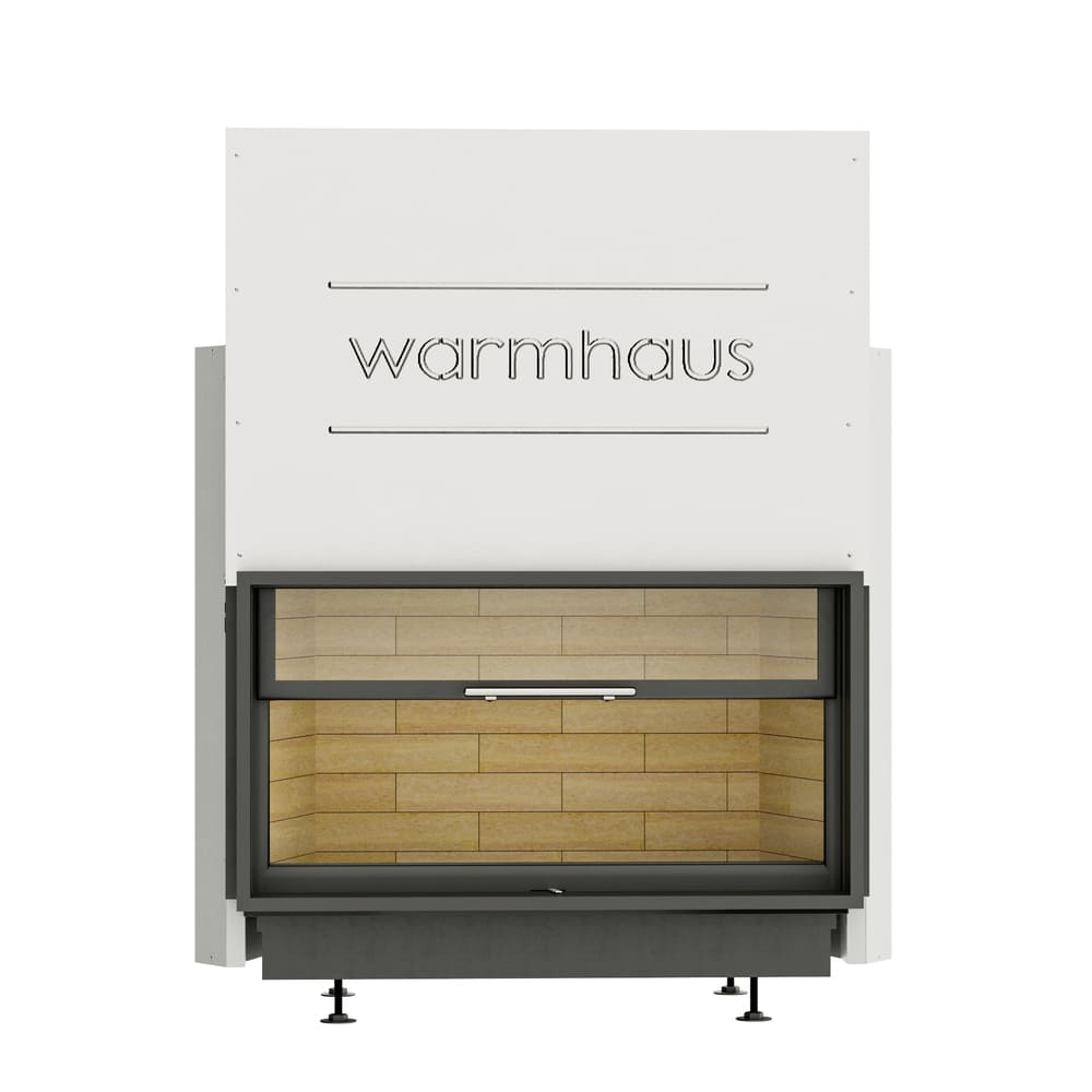 Каминная топка FLAT 100/57h (Warmhaus) с прямым стеклом, футеровка шамот 