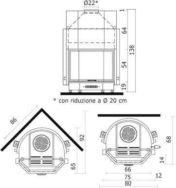 Каминная топка ACQUATONDO/22 PRISMATICO (EdilKamin) 