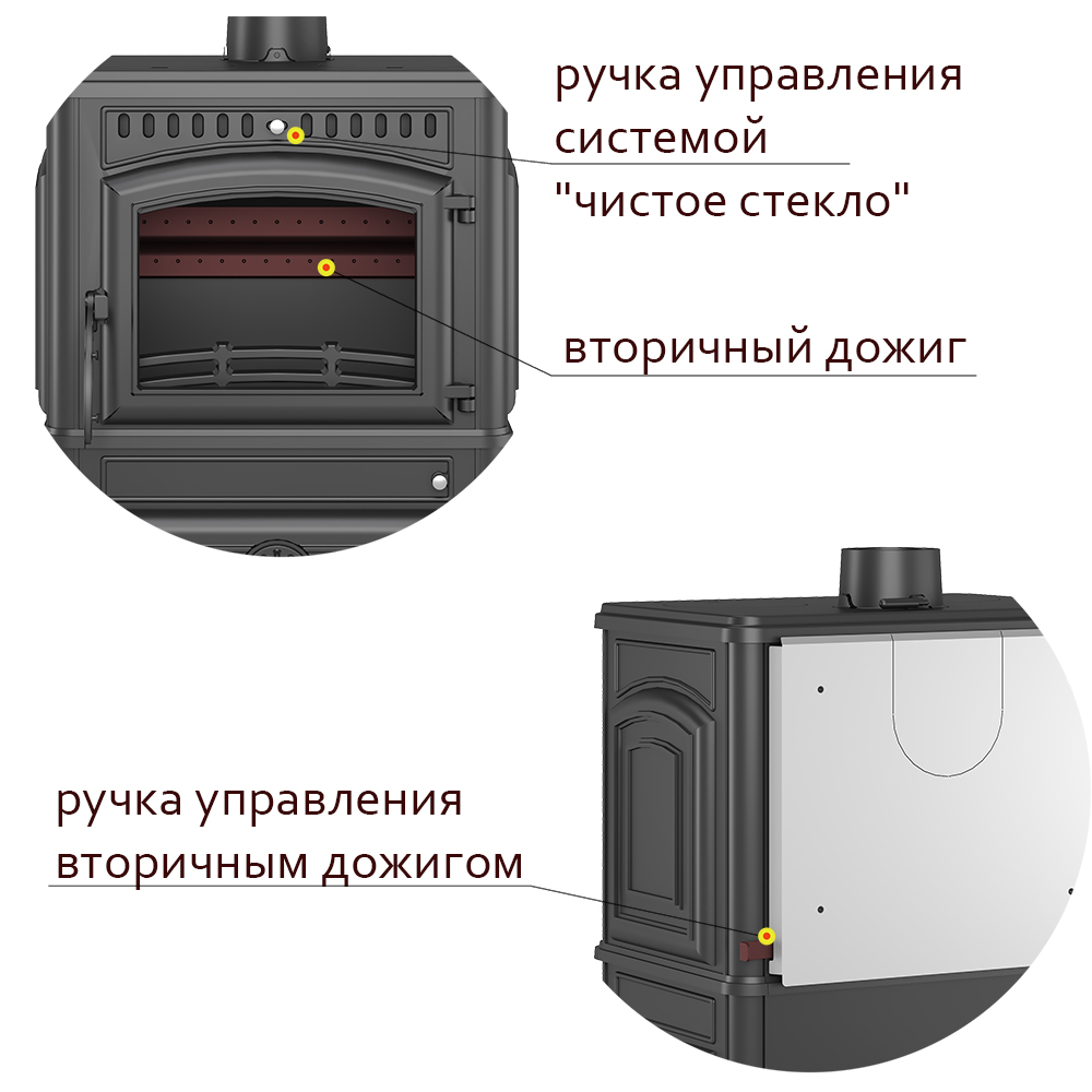 Печь-камин Везувий LV-12S "Антрацит" 