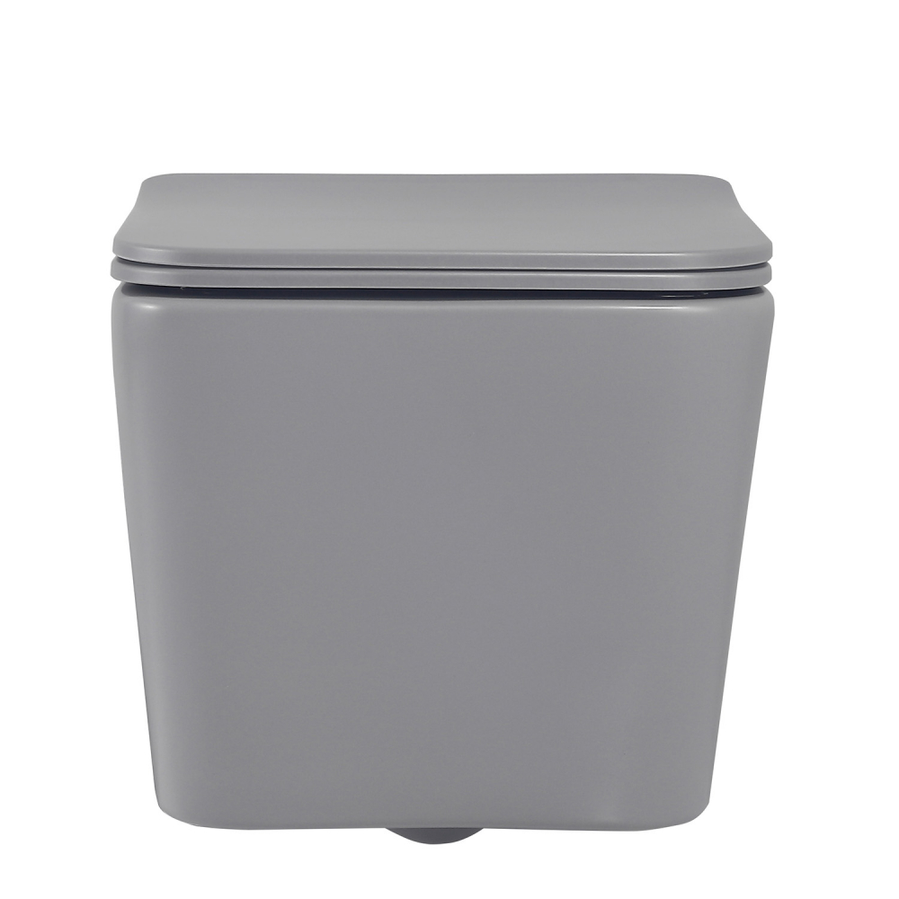 Подвесной унитаз Abber Rechteck AC1201MG, безободковый, сиденье микролифт, серый матовый 