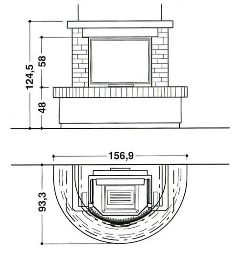 Облицовка Bressanone, круглая, без банкеток (Palazzetti) 