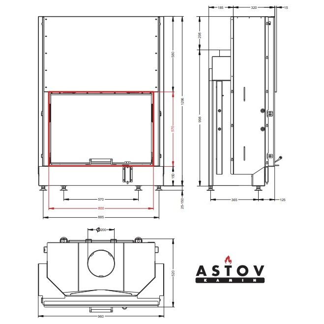Каминная топка Астов ПС 8057 