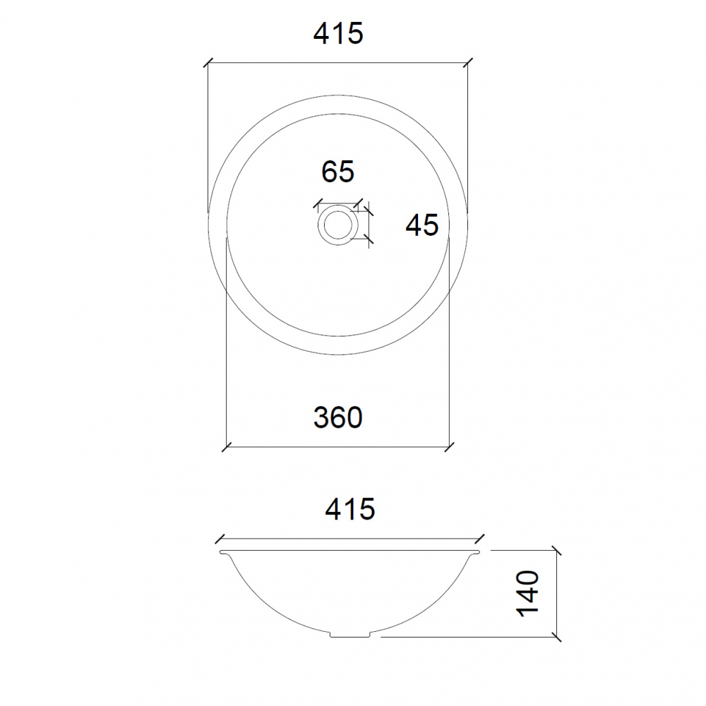 Раковина Abber Glas AK2302, 41 х 41 см, накладная, стеклянная, прозрачная 