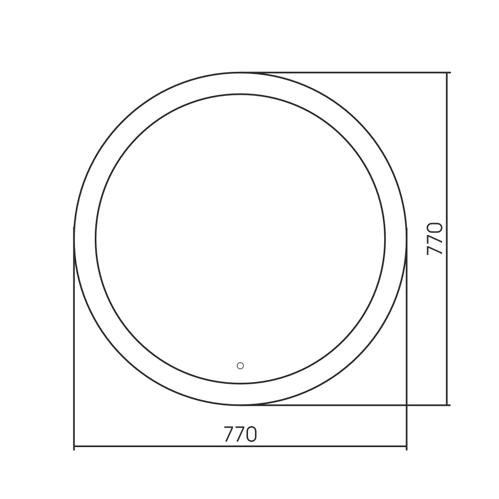 Зеркало Abber Mond AG6202SL-0.77, 77 см, с подсветкой, сенсорный выключатель, цвет белый 