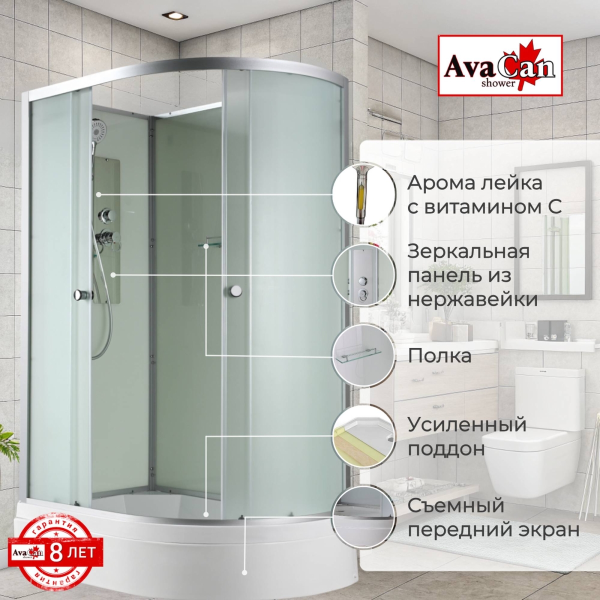 Душевая кабина D3012L N без крыши 