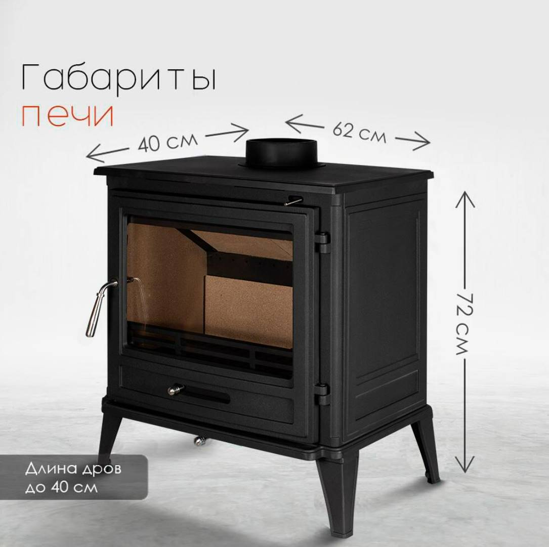 Печь камин Loki Norway Black 