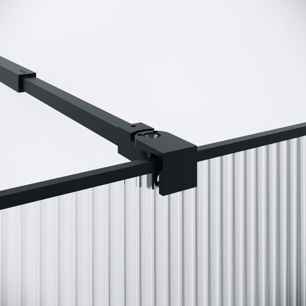 Душевая перегородка Niagara Nova NG-481-12FBLACK (120х200) черный матовый,стекло рифленое/тонированное,1 место 