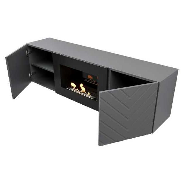 Тумба с биокамином Firelight BFP/P-1400V графит 
