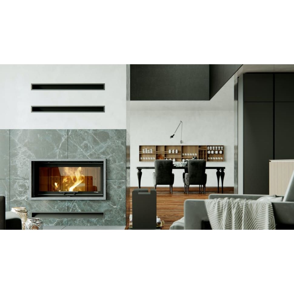 Каминная топка DEFRO HOME RIVA LA G SHORT 22 кВт 1112/483мм с водяным контуром гильотина 