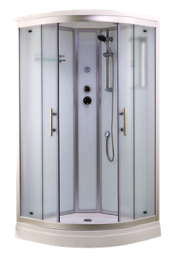 Душевая кабина Timo Standart T-6601SF 100 x 100 см, с крышей, с гидрозатвором, стекло Fabric, профиль Silver 