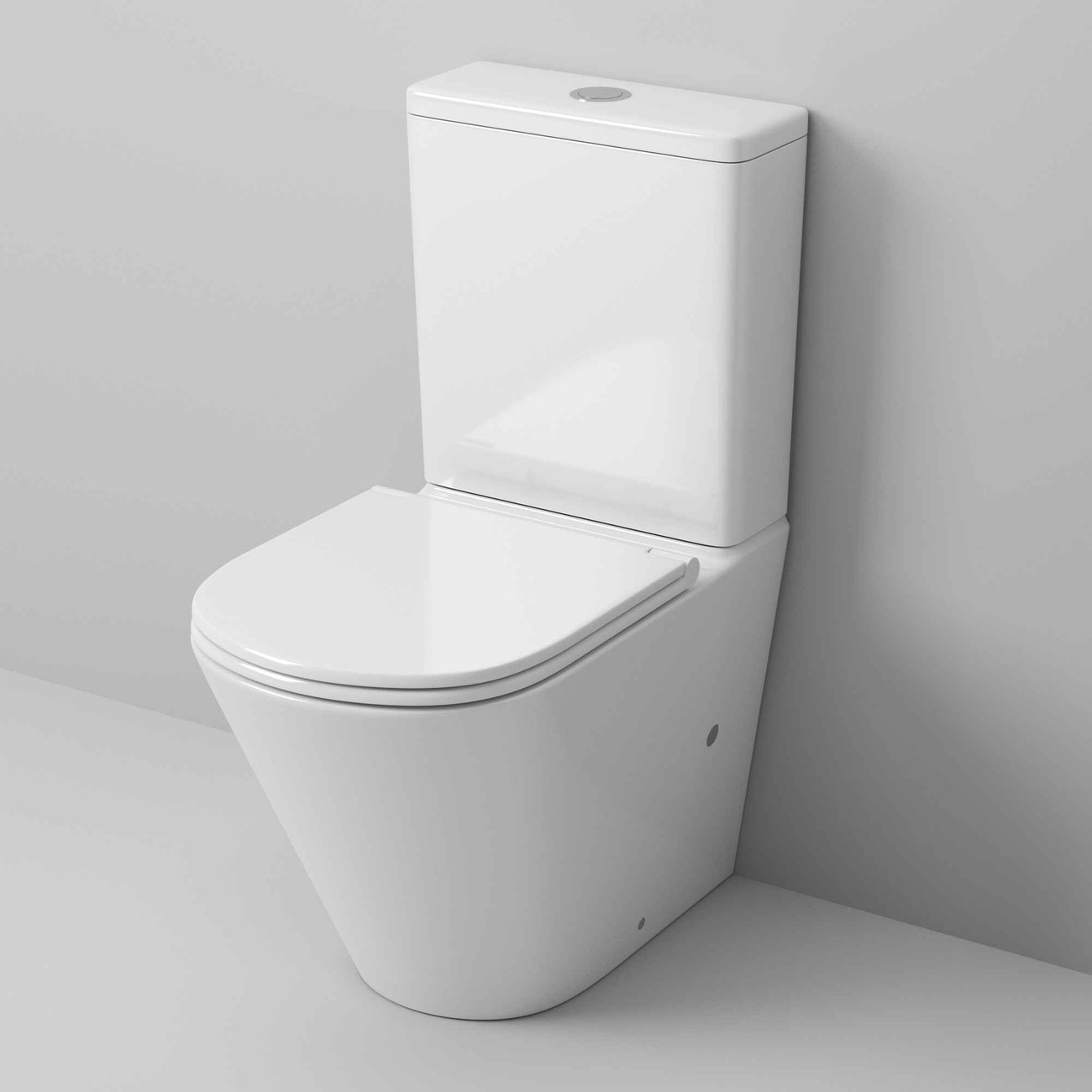 Унитаз напольный Grossman GR-4450SQ (605х380х825) безободковый,белый с тонкой крышкой,микролифт,смыв торнадо,2 места 