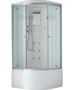 Душевой бокс Timo Standart T-5590 Г/М, 90 x 90 см, c крышей, с гидромассажем, высокий поддон, стекла прозрачные, профиль хром 