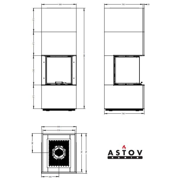 Камин Астов APLIT П3С 5357 