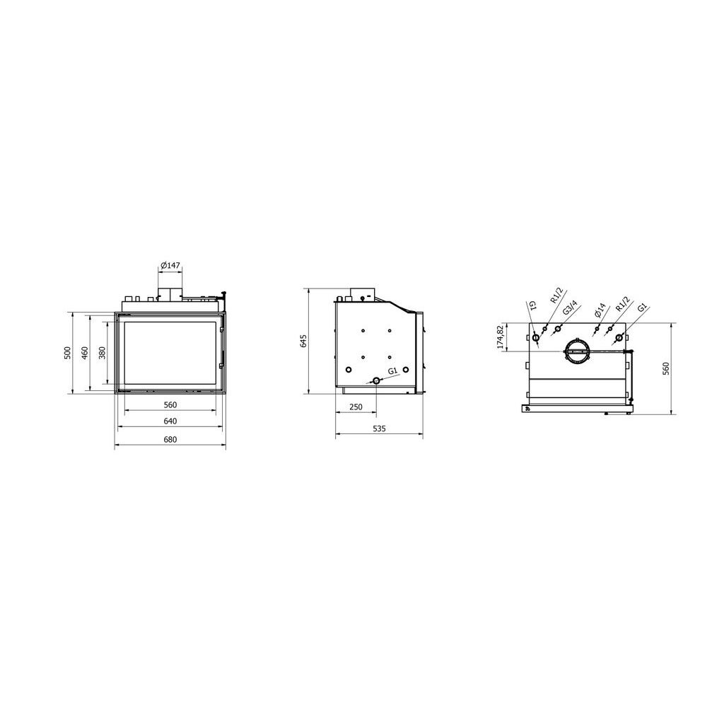 Каминная топка Technical PanAqua Mini 