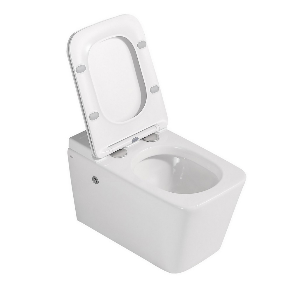 Инсталляция с унитазом Abber Rechteck AC1202P-AC0101P, сиденье микролифт, смыв импульсный, белый, комплект 