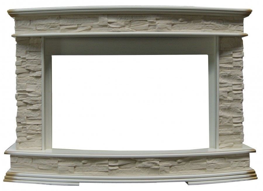 Портал InterFlame Pamir под очаг Panoramic 42 LEDFX (бежевый;бежевый с патиной) 