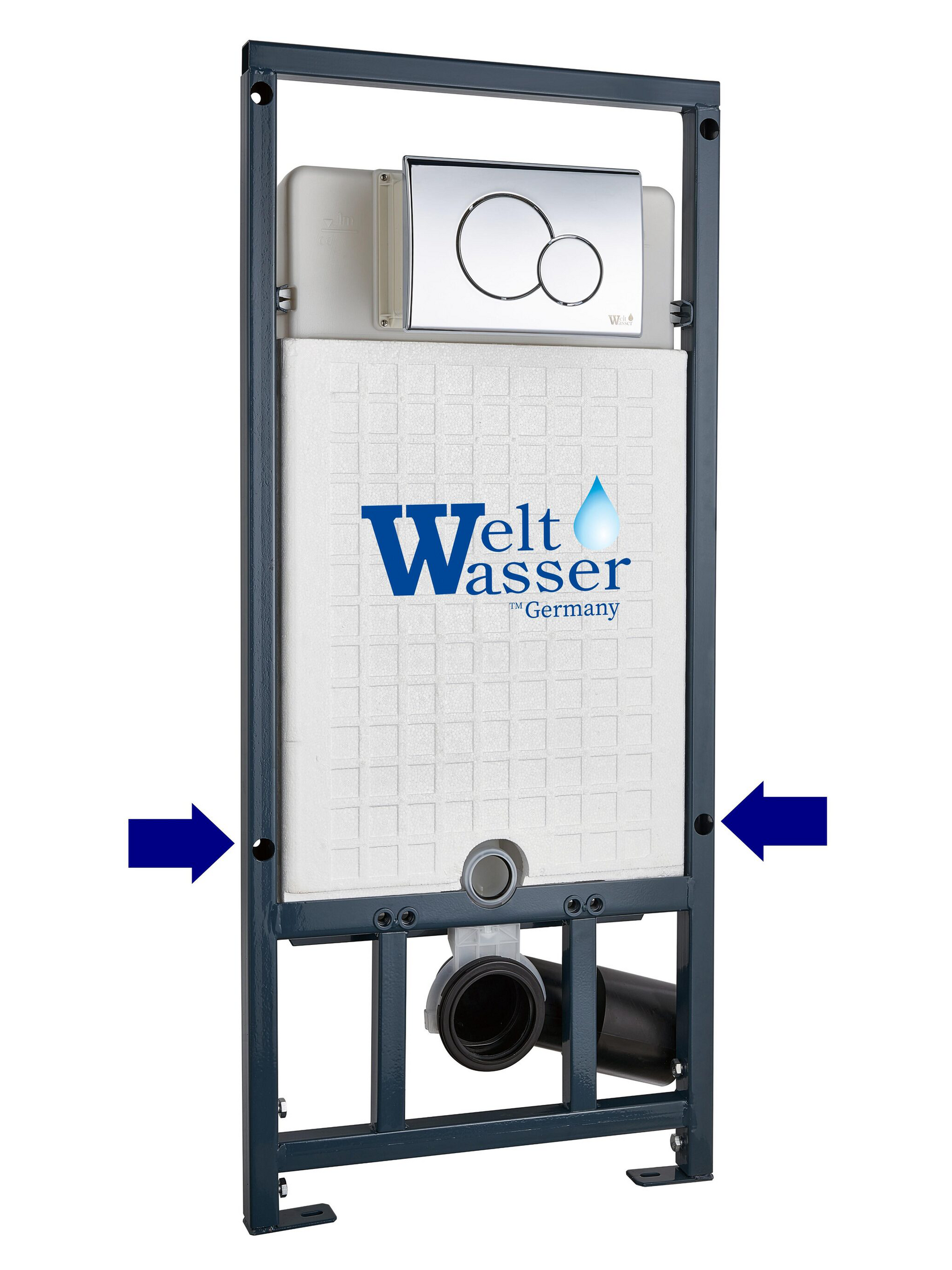 WeltWasser WW MARBERG 507 RD GL-WT Кнопка белая нажимная для инсталляции. Круглая 