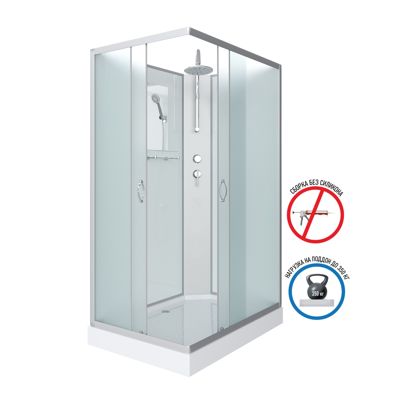 Душевая кабина Niagara Classic NG-43295-14QBKT (120х90х210) низкий поддон(13см),стекло матовое,3 места 