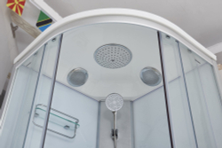 Душевая кабина Imwei XDM-09CH, 90 x 90 см, средний поддон, с крышей, стекла прозрачные, профиль серебристый 