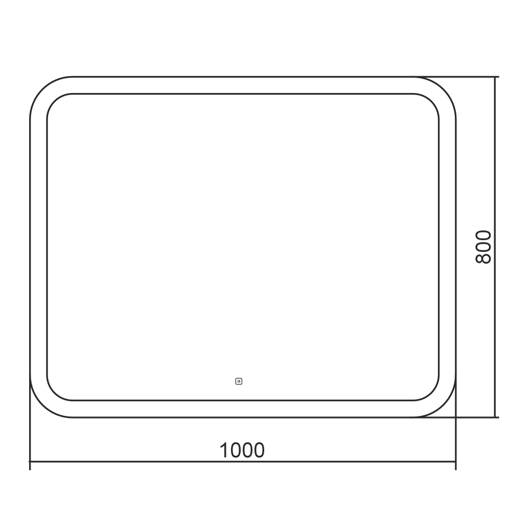 Зеркало Abber See AG6109SL-1.0, 100 см, с подсветкой, сенсорный выключатель, цвет белый 