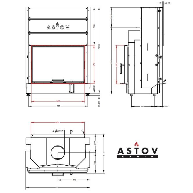 Каминная топка Астов ПТ 8057 