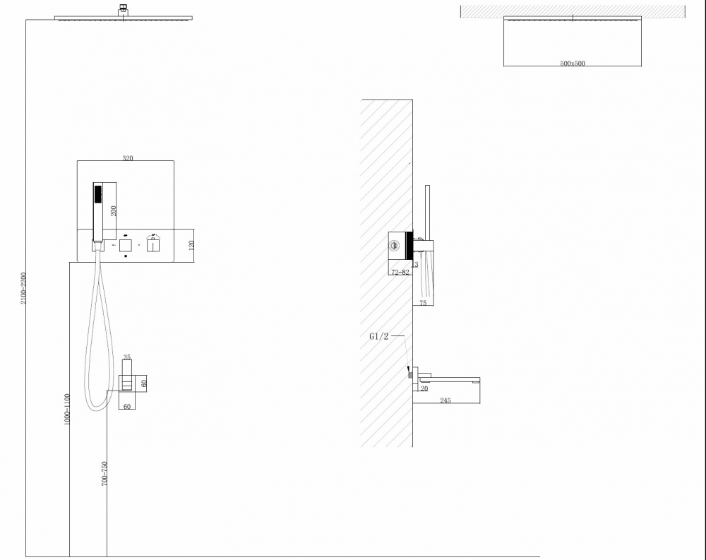 Душевая система Abber Daheim AF8254NG, термостатическая, цвет никель 