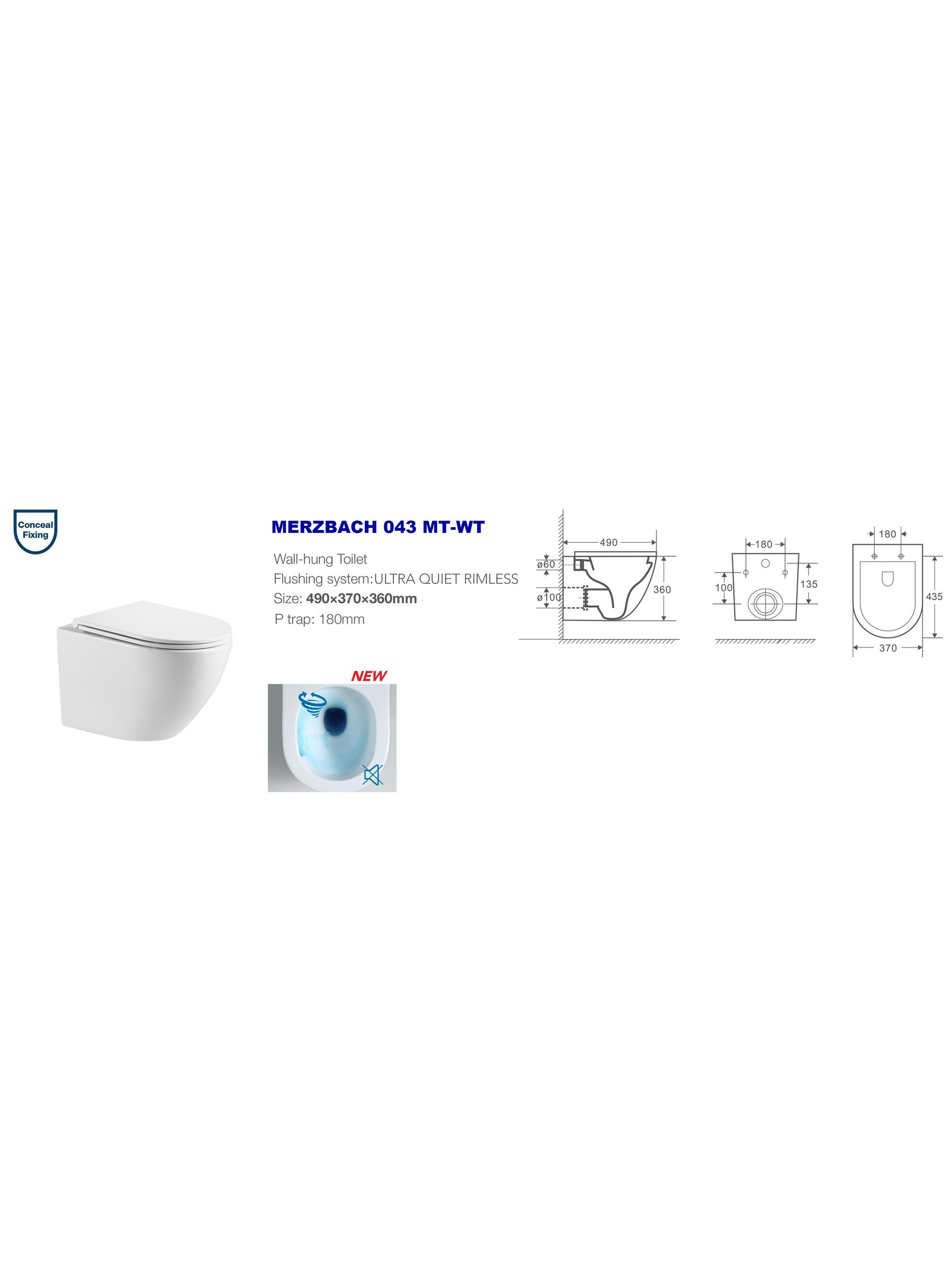 WW MERZBACH 043 MT-WT Унитаз подвесной 
