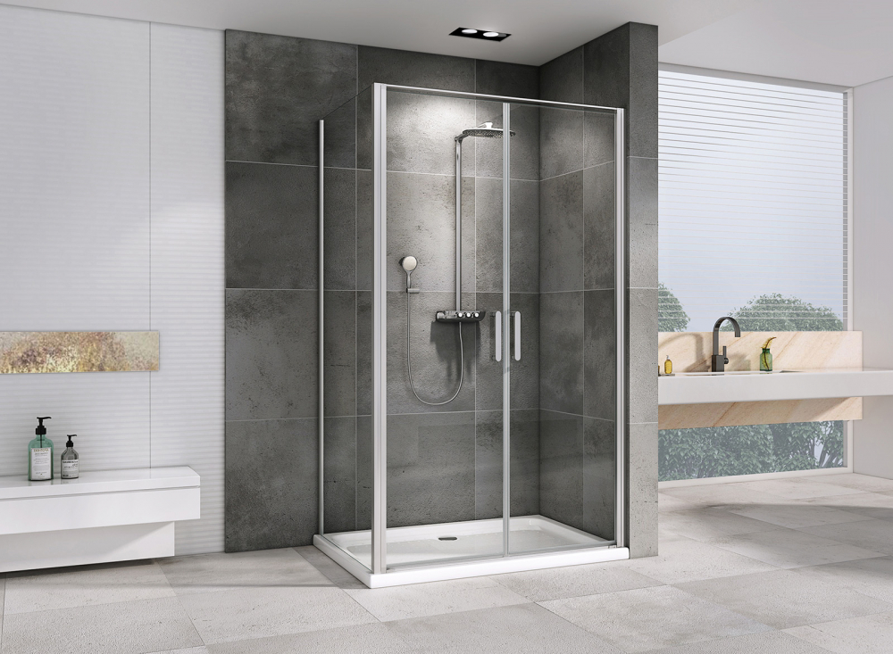 Душевой уголок Abber Sonnenstrand, 100 х 75 см, стекло прозрачное, профиль хром, AG04100C-S75 