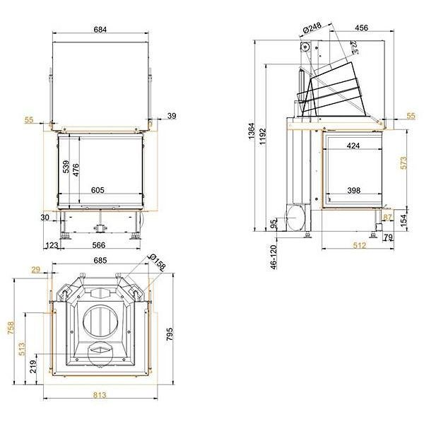 Каминная топка BRUNNER PK 57/40/60/40 