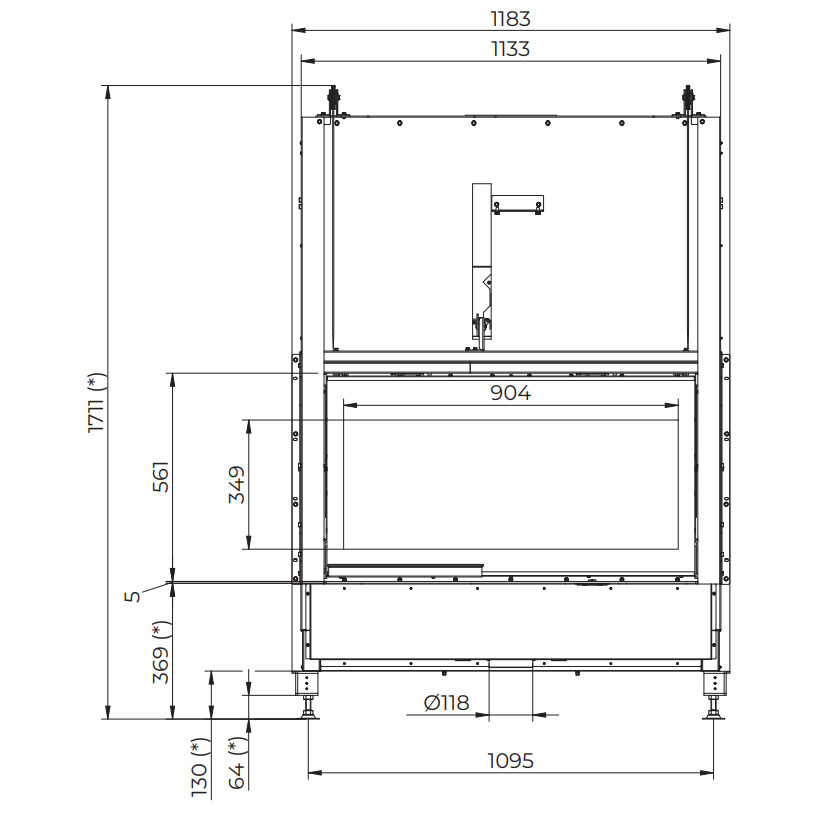 Каминная топка ECOMONOBLOCCO WT 16:9B N13 (Palazzetti) 