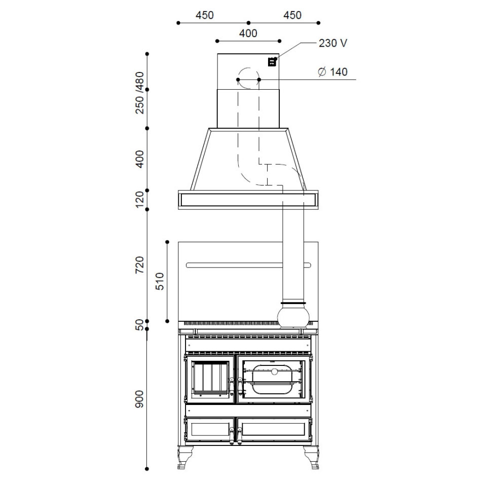 Печь-плита RUSTICA 90L (J. Corradi) 