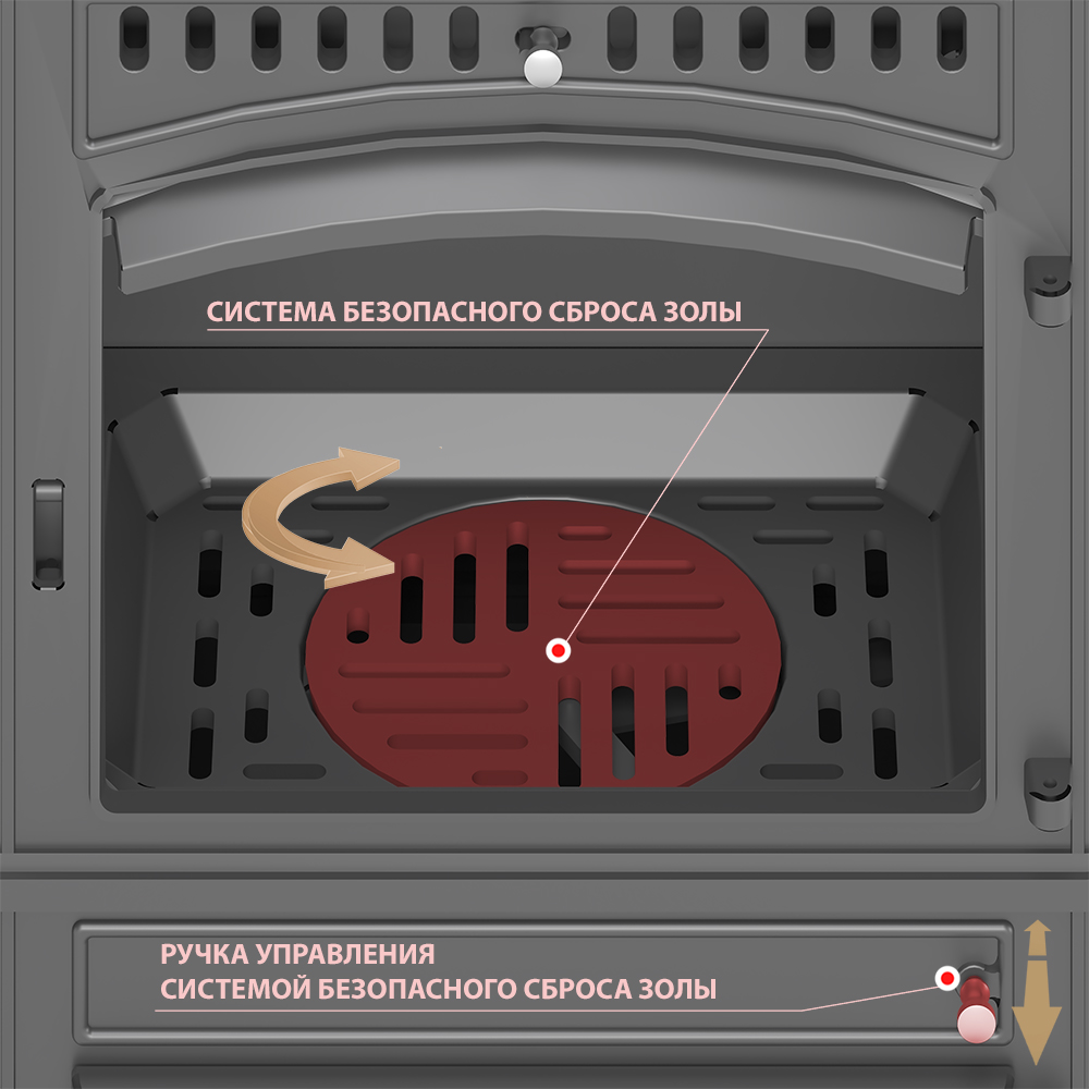 Печь-камин Везувий LV-12РS "Антрацит" 