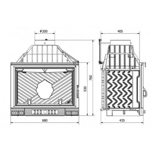 Каминная топка KawMet W1 18кВт 